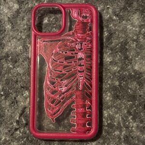 Skeleton Design Pink Phone Case